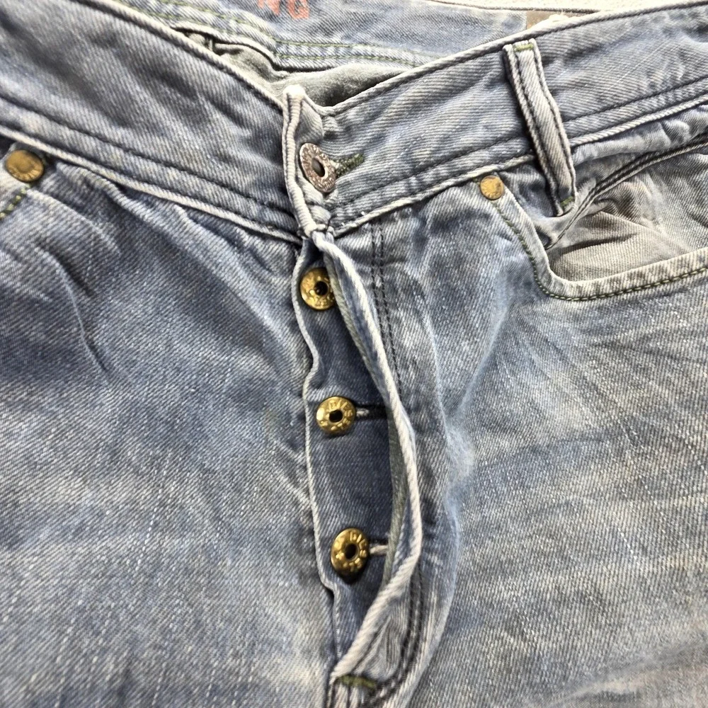 Diesel Jeans Mens 33x32 Blue Iakop Regular Slim Tapered Button Fly Italy 0804J